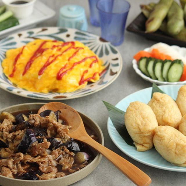 【週末おつまみごはん】オムレツやおいなりさん焼きそら豆など献立