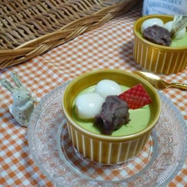 美味しい抹茶ババロアで、おやつタイム！