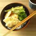 柚子胡椒味の、ぶっかけ素麺　天ぷら載せ