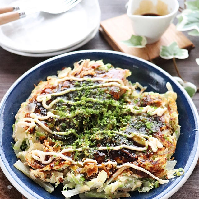 キャベツとツナのお好み焼き風卵焼き☆