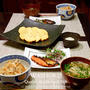 鮭のみそ漬け焼き、だし巻き卵など　＆　カレー