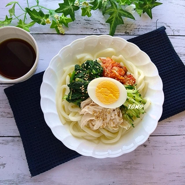 ぐんまクッキングアンバサダー♪火を使わない！群馬県産小松菜とキムチの冷やしうどん