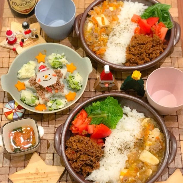 【献立】ついで作り置きのタコライスと野菜たっぷり麻婆豆腐でワンプレートごはん