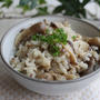 たっぷりきのこと挽肉の混ぜごはん　レシピ
