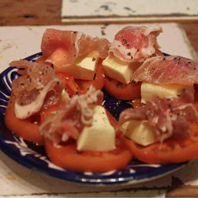 犬養毅の曾孫がね／【recipe】トマトと生ハムとクリームチーズのピンチョス