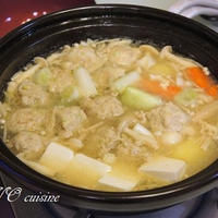 鶏つくねのシャンタン味噌鍋【〆は雑炊：工程写真付き】