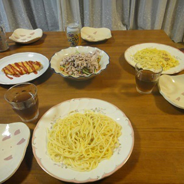 ９月１４日の夕飯　***　マ・マー大盛りパスタ　de　簡単夕飯　***
