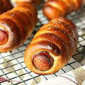 Homemade Soft Pretzel Polish Dogs