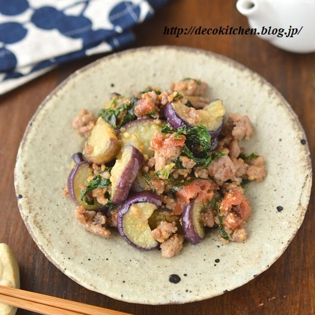 ご飯おかわり！最強ご飯のおとも「ひき肉と茄子と大葉の梅味噌炒め」←おつまみにもいいですよ◎