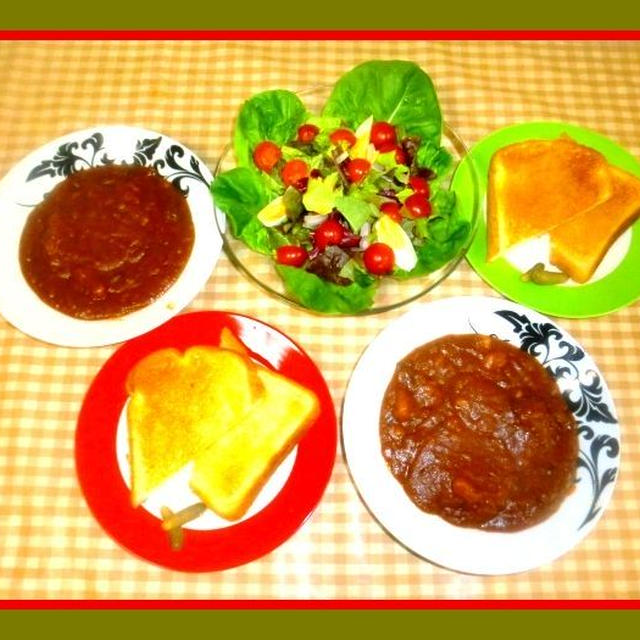 昨夜の残りで朝ご飯