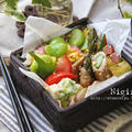 お寿司の混ぜご飯とアスパラ肉巻弁当～Asparagus Wrapped in pork bento by にぎりっ娘。さん
