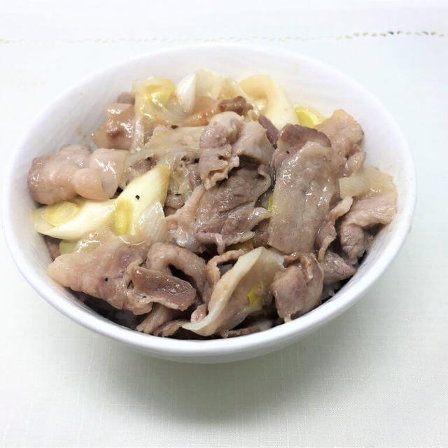 豚バラネギ塩炒め丼のレシピ！