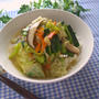 お昼ごはんにも♪旨みたっぷり！大洲産原木乾しいたけ　de　キャベツと揚げかまぼこのあんかけ丼
