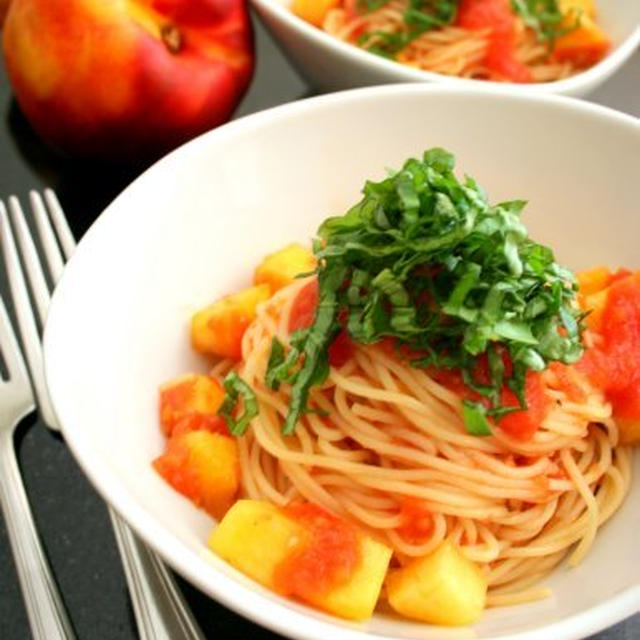 Nectarine Basil Pastaネクタリンとバジルの冷パスタ