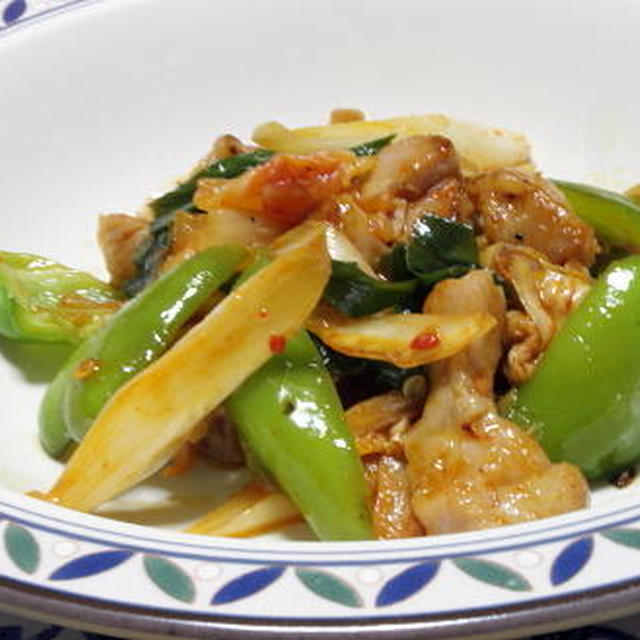 15/06/26　鶏肉と葱のキムチ炒め