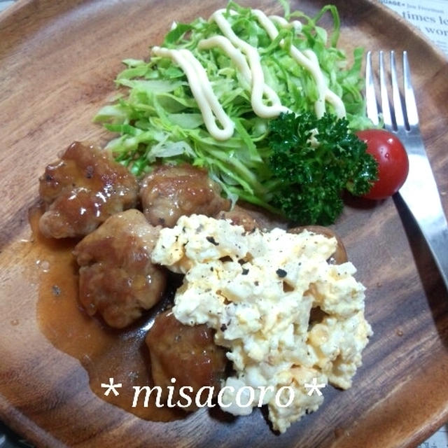 ＊やわらか豚だんご甘酢＆タルタルがけ＊