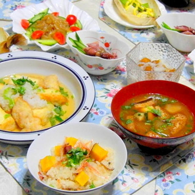 「豆腐天ぷらとササミ天ぷらのおろし煮」、「中華クラゲ」