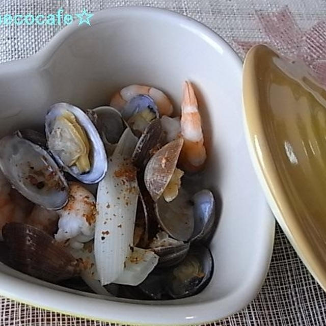 あさりと海老の酒蒸し