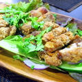 台湾ジーパイ（フライドチキン）のサラダ