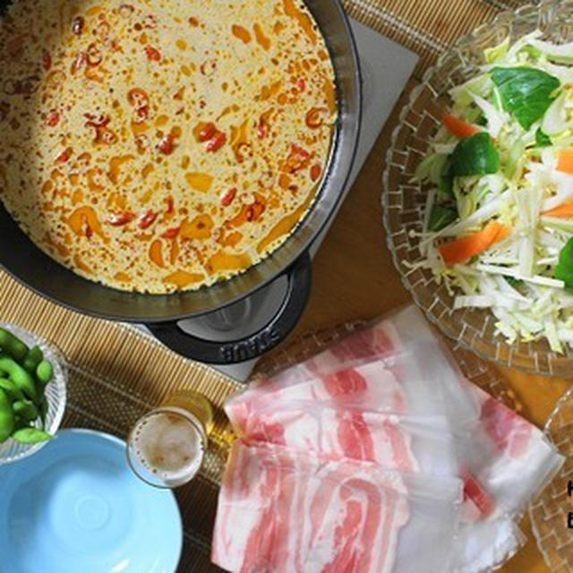ストウブで『火鍋豚しゃぶ』の夜ごはん。