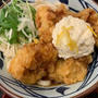 丸亀製麺　タル鶏天ぶっかけ　明太釜玉うどん
