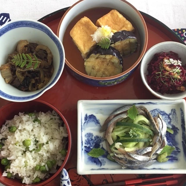 〆鰯の献立　今年初めてのピースご飯