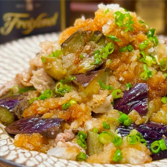 【レシピ】レンチンで簡単♬豚バラ茄子のさっぱりおろしポン酢♬
