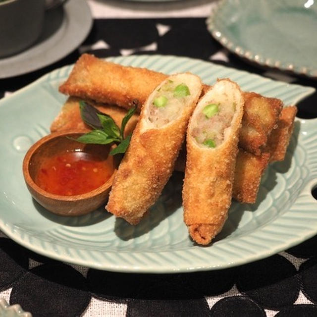エスニックな春巻きとヤムウンセンの夜ごはん