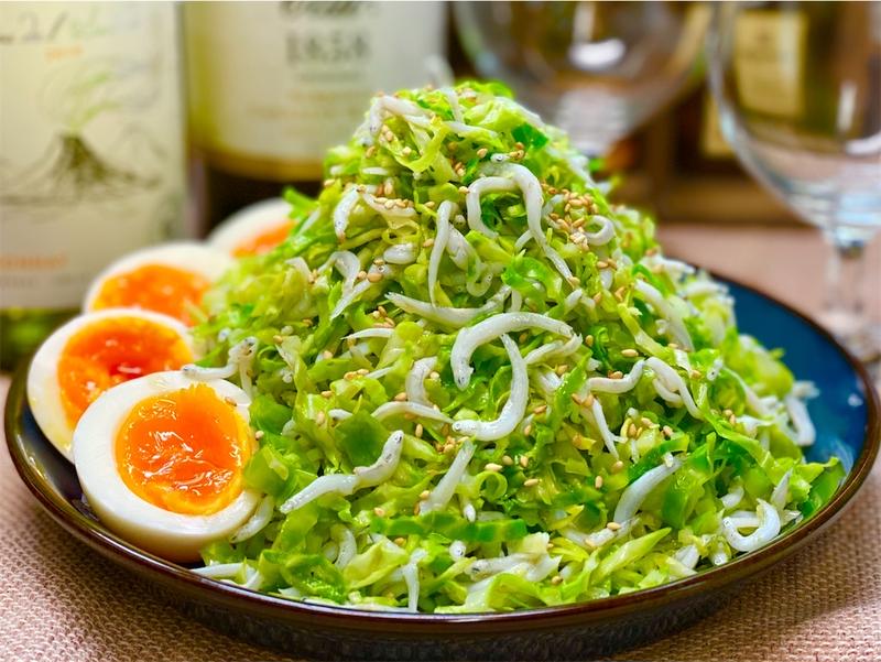 【レシピ】春キャベツとしらすの湯通しサラダ