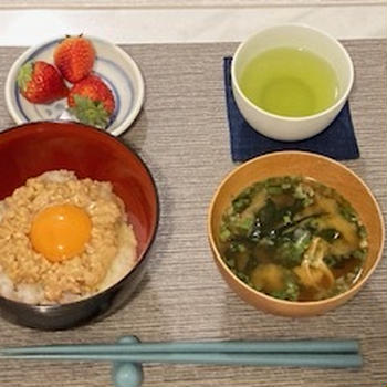 納豆卵かけごはんの朝と　胃カメラ検査