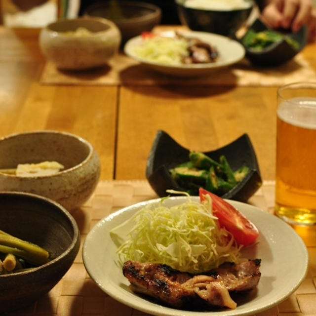 若ごぼうと豚肉塩麹の晩ごはん