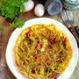 Spaghetti Bacon Egg Breakfastスパゲッティとベーコンのオープンオムレツ