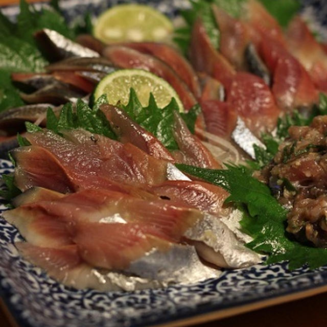 わた醤油で、秋刀魚のお刺身。