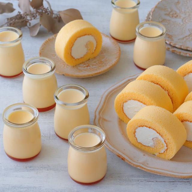 おもてなしのロールケーキとプリン