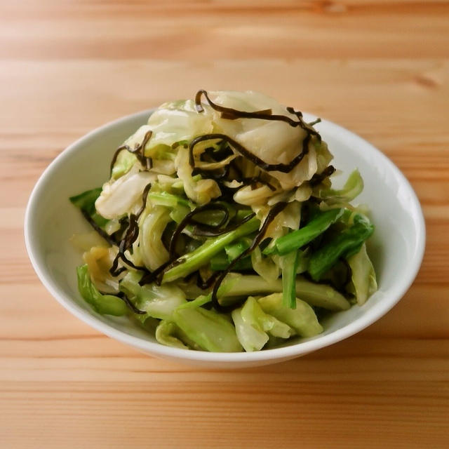 【野菜ひとつ】キャベツと塩昆布の即席漬け