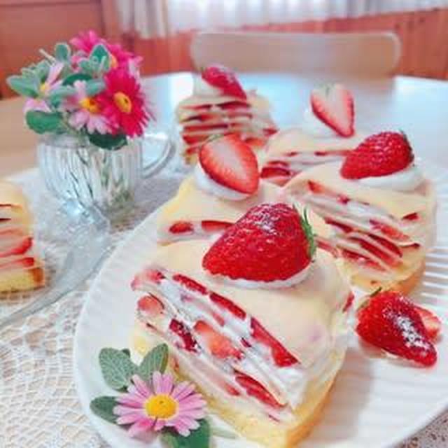生クリーム祭り（笑）♡　～いちごのミルクレープ♡～