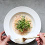 【鮭フレークで作る！】鮭と豆苗のクリームスープパスタ