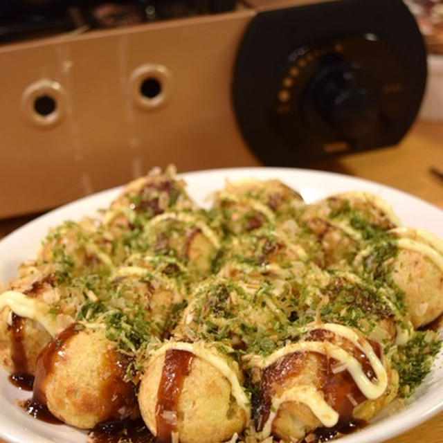 たこ焼き風お好み焼きと、出汁巻き玉子焼き｜献血で一赤二鳥