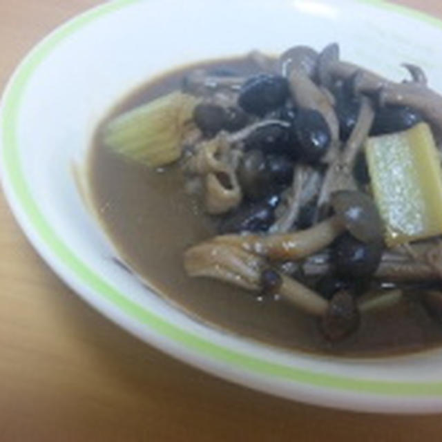お豆ときのこの黒カレースープ＊
