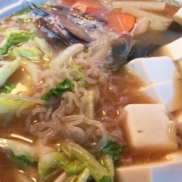 野菜を沢山干して京君達と味噌仕立ての鍋♪