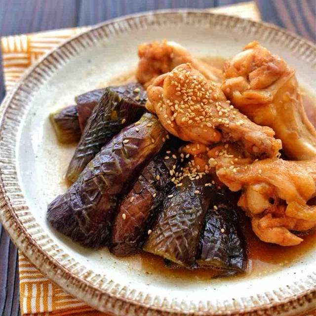 ＊なすと手羽元の煮物＊﻿