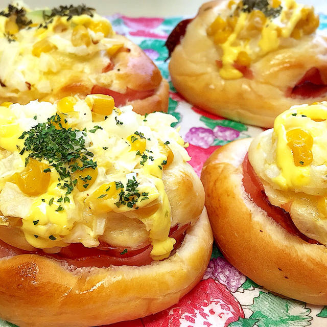 もちもち湯種のハムロール！オニオンコーンバージョン