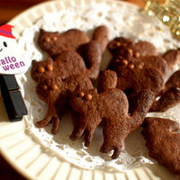 ハロウィンに♪シナモンチョコ猫クッキーとジンジャーアーモンド妖怪クッキー
