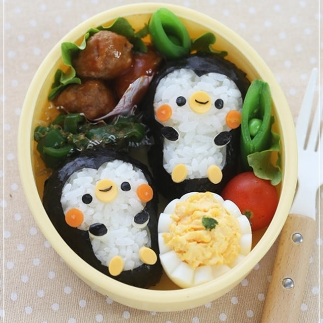 ちびっこペンギンツインズのお弁当＊キャラ弁