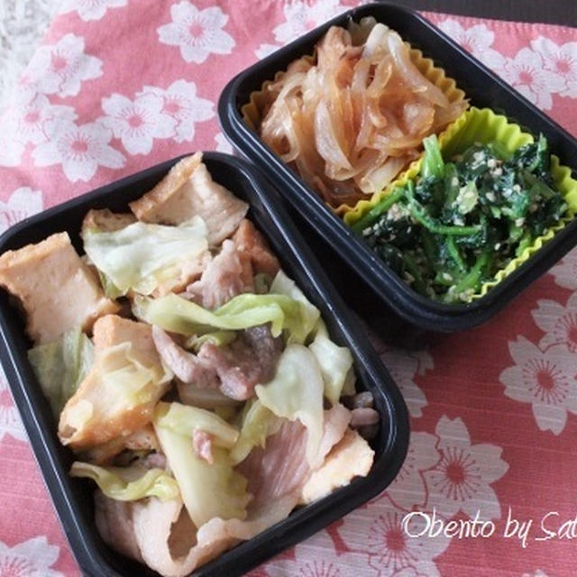 豚肉と厚揚げの炒め物弁当
