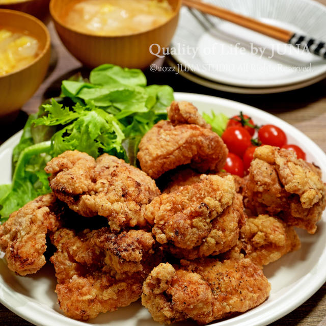 鶏むね肉とレモンスライスでレモン塩から揚げ／週末ぶらぶら