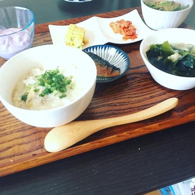 休日の朝食♡参鶏湯&ワカメスープ（韓国）