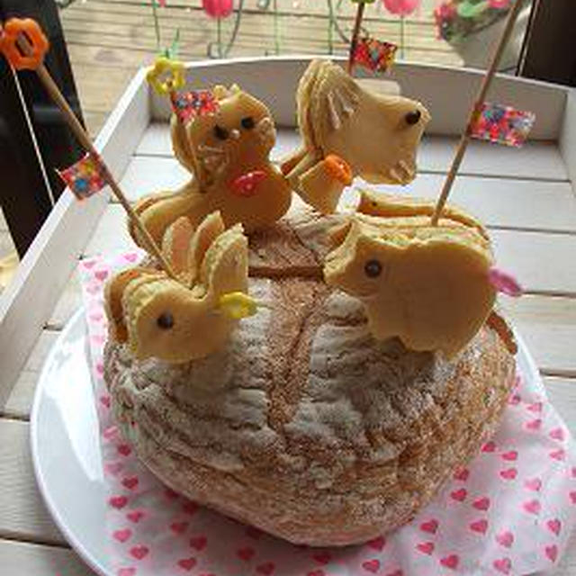 パンケーキで作る動物メリーゴーランド♪