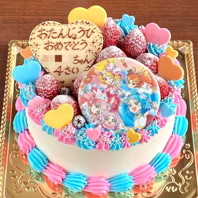 主役2人のメンカラで彩る♡ひろがるスカイプリキュアのケーキ