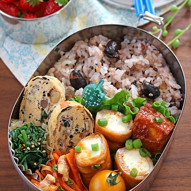 全部作り置き♪もっちり食感がやみつき甘辛厚揚げの豚肉巻き弁当